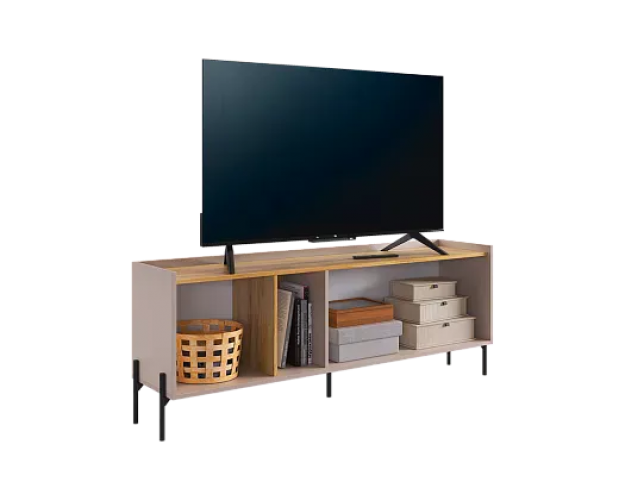 Тумба Доминика 2 кашемир / дуб крафт золотой