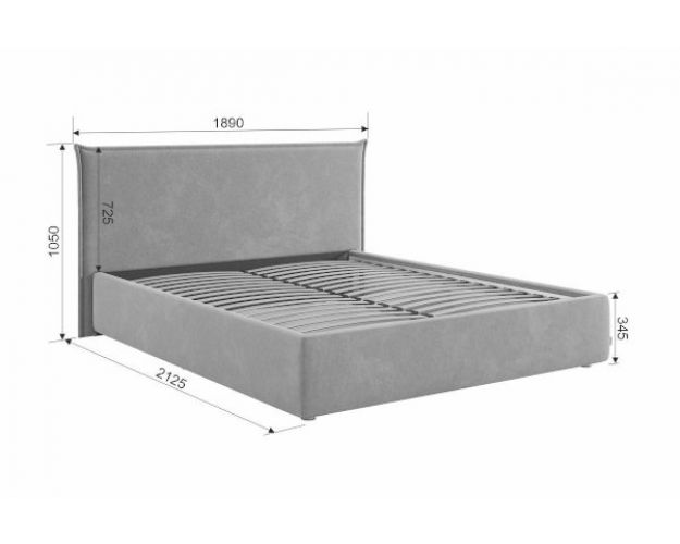 Кровать с подъемным механизмом Лада 160х200 см (графит (велюр))