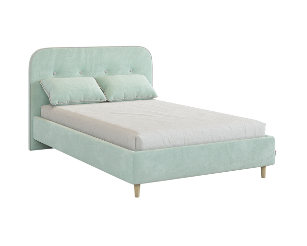 Кровать с основанием 1200 Лео мята / галька (велюр)