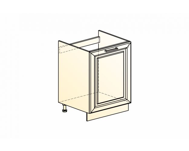 Монако Шкаф рабочий под мойку L600 (1 дв. гл.) (Белый/Дуб европейский матовый)