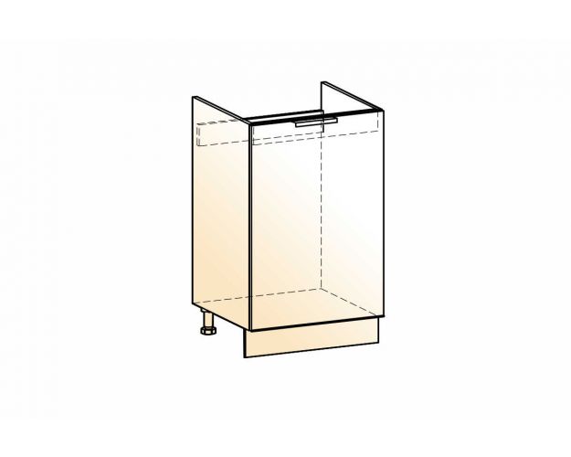Стоун Шкаф рабочий под мойку L500 (1 дв. гл.) (белый/грей софттач)
