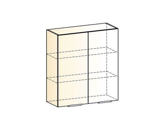 Стоун Шкаф навесной L800 Н900 (2 дв. гл.) (белый/изумруд софттач)