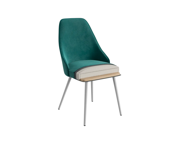 Стул Милан 2 зеленый велюр / белый