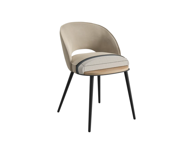 Стул Моли 2 пломбир (велюр) / черный