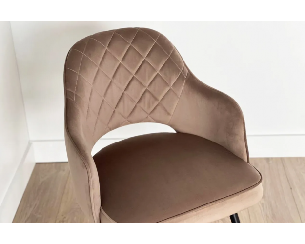 Стул Оксфорд бежевый (велюр) / черный