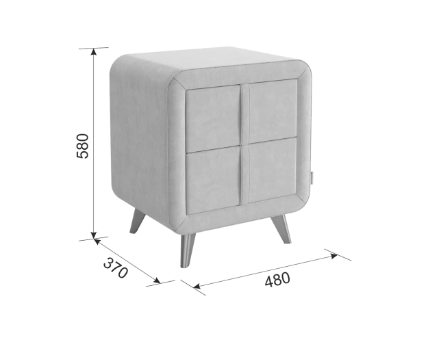 Тумба прикроватная Софи 2 муссон велюр