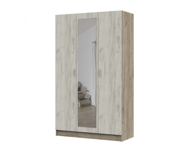 Шкаф трехстворчатый ШК 553 Basya дуб крафт белый / дуб крафт серый