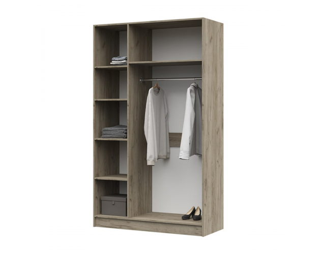 Шкаф трехстворчатый ШК 553 Basya дуб крафт белый / дуб крафт серый