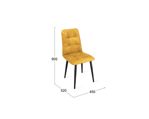 Стул «Аспен» К1С Черный муар/Микровелюр Wellmart Yellow