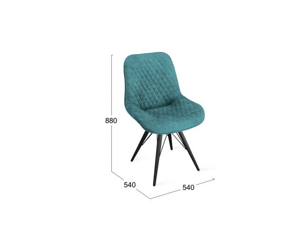 Стул «Оливер» К3 Черный/Микровелюр Wellmart Indigo