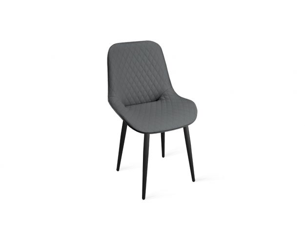 Стул «Оливер» К1С Черный муар/Кожзам Polo Graphite