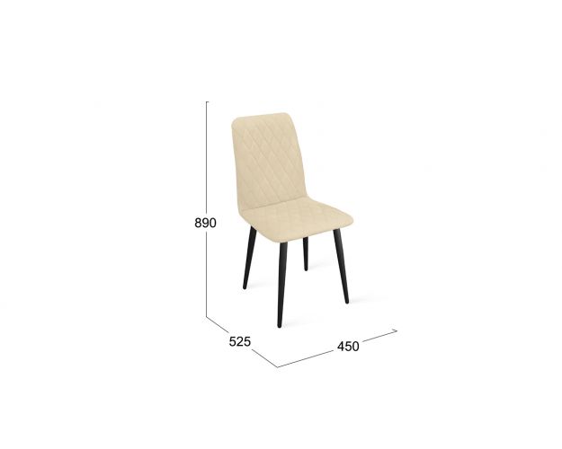 Стул «Стенли» К1С Черный муар/Велюр Confetti Cream