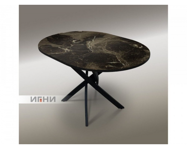 Стол обеденный раздвижной Смит мрамор королевский черный